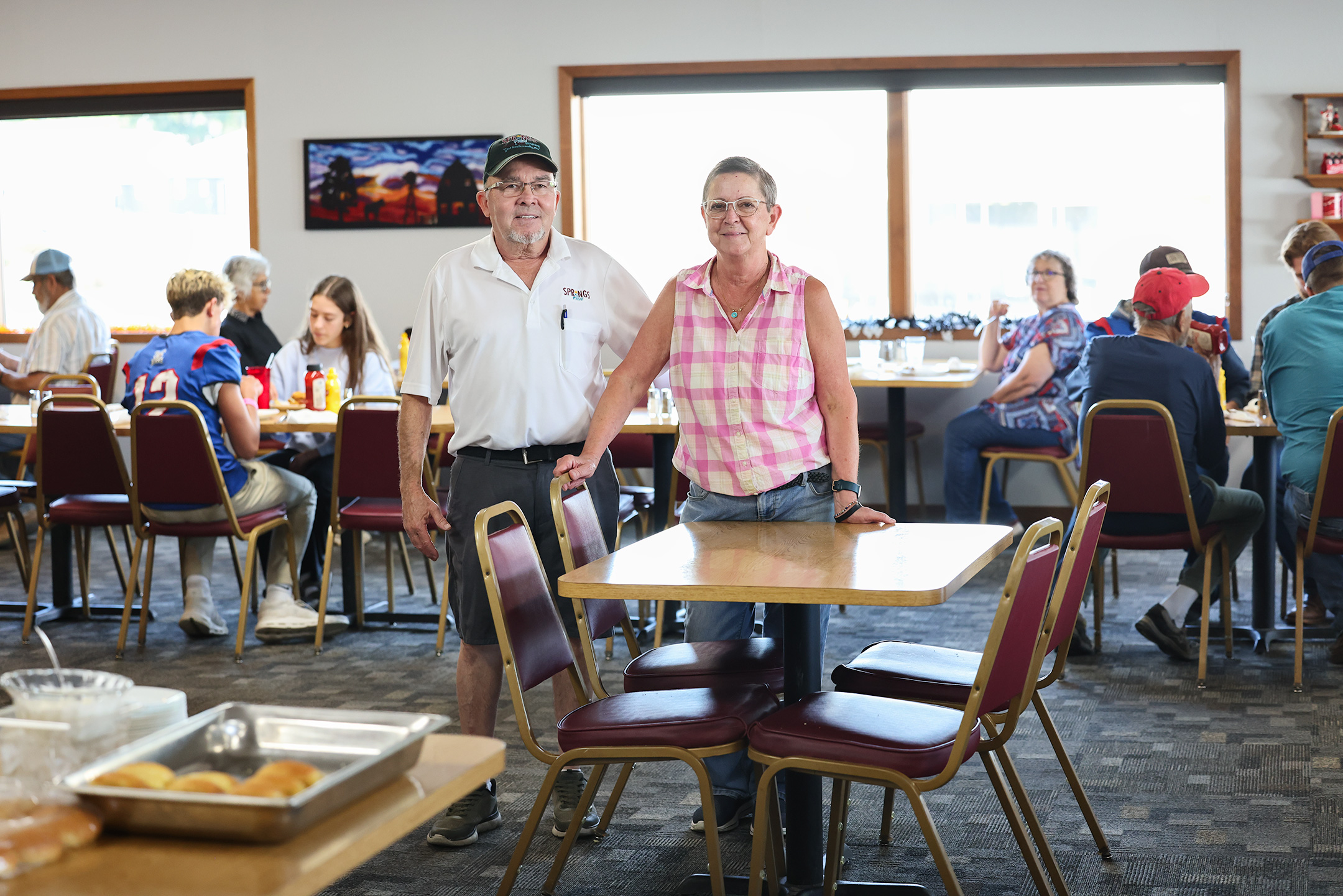 After more than 46 years of serving the Wessington Springs community, Jon and Carla Niemeyer stand in the dining room of the Springs Inn Café, where they’ve welcomed generations of customers since 1980. Health concerns have prompted the couple to seek new owners who will carry on the Main Street restaurant’s longtime tradition.