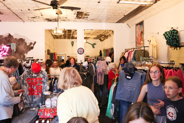 Shoppers fill Modest Moxie Boutique during the inaugural Sunset on Main event in Wessington Springs on May 21.