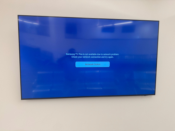 A television screen was offline at the Pennington County Administration Building in Rapid City, S.D. on July 28, 2026. (PHOTO: BART PFANKUCH / SOUTH DAKOTA NEWS WATCH)