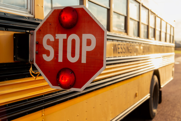 A school bus stop arm serves as an important reminder for motorists as students return to school. Drivers must stop when a bus has its red lights flashing and stop arm extended and remain stopped until the warning signals are turned off. (TRUE DAKOTAN FILE PHOTO)
