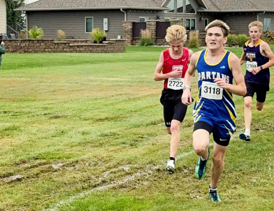 Carson Clements turned in a strong performance against some of the top Class B runners in the region and state. After dealing with a lower leg injury last year, he continues to come back strong, applying both his speed and endurance. Clements finished ninth in 17:39.30. (PHOTO COURTESY BECKY KRUEGER)