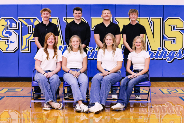 Wessington Springs will celebrate Homecoming Sept. 21-25. Queen candidates are Brooklyn Caffee, Kendall Kolousek, Kaitlyn Braun and Alexis Roesler. King candidates are Haiden Boschee, Nathan Gaikowski, Wesley Molnar and Tucker Thompson. (KRISTI HINE / TRUE DAKOTAN)