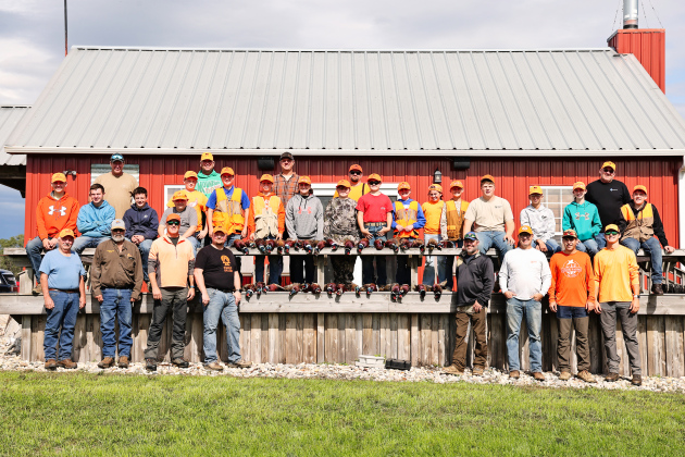 Young hunters gather with their mentors and Wessington Springs Pheasants Forever volunteers during the annual Youth Hunt held Oct. 3, 2026. Jason and Cristin Weber provided the hunting grounds, while the Mullett family provided the facilities pictured in the background. (KRISTI HINE / TRUE DAKOTAN)