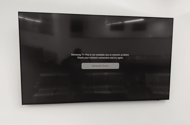 A television screen was offline at the Pennington County Administration Building in Rapid City, S.D. on July 28, 2026. (PHOTO: BART PFANKUCH / SOUTH DAKOTA NEWS WATCH)