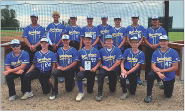 The Wessington Springs VFW Teeners display the Sportsmanship Award they earned at the South Dakota VFW State Tournament. (PHOTO COURTESY WS VFW TEENERS)