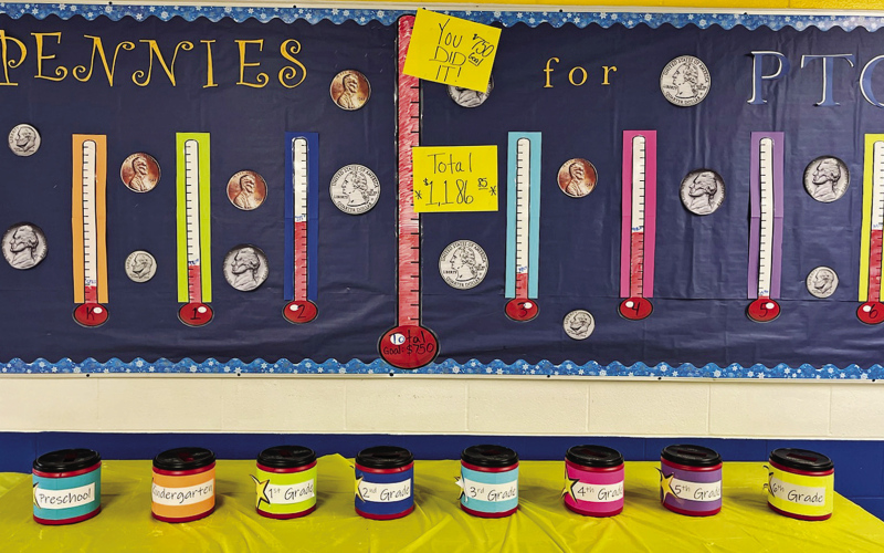 Fundraiser for newly-formed organization exceeds week-long goal on day two, students set sights $1000 higher in “Pennies for PTO”