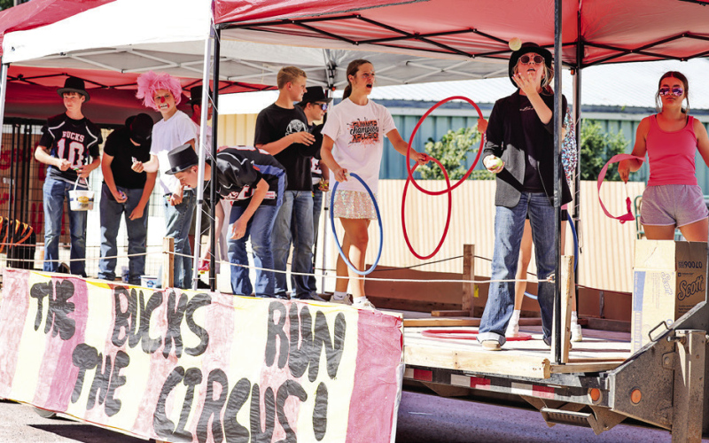 The 8th grade class claims first place in the Dr. Seuss Books themed parade, With the juniors second and seniors third; Dunham Historical Society tops the business float category, followed by Central Electric and Horizon Health.