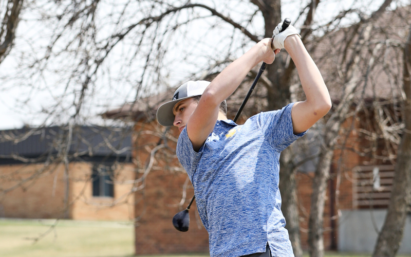 Brock Krueger securing second place at the Spartans' first home meet of the season.
