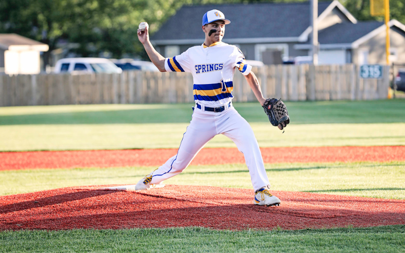 Cade Mohling on the mound during recent Legion Baseball action at Salem.