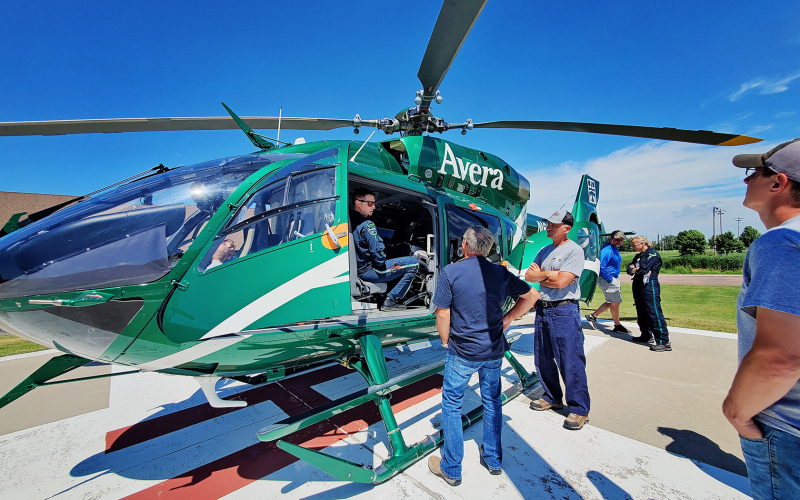 Avera Careflight flight medics trained attendees to create a landing zone set up. PHOTO COURTESY DEB FASTNACHT