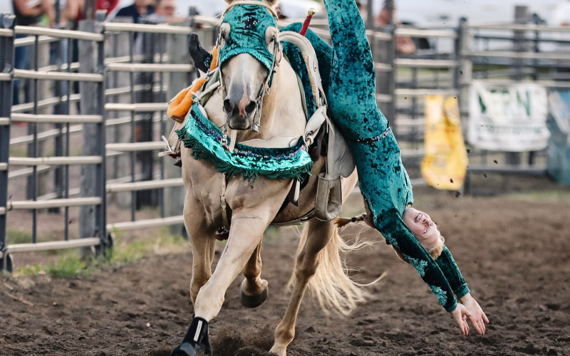 Fans were dazzled by the tricks and stunts of “Crazy Cowgirl Trick Rider” Candice Aamot.