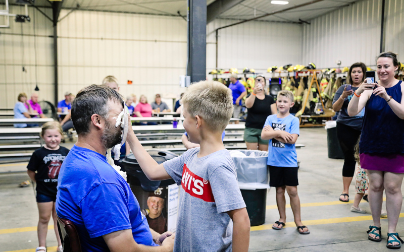 New this year, attendees were offered the opportunity to purchase a chance to throw a pie at WSVFD Fire Chief Jim Vavra. The fundraiser turned out to be a lucrative addition to the event.