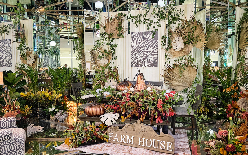 Laura Baker of Baker’s Design was one of the floral artists chosen to design the coveted mirror room in the horticulture building.