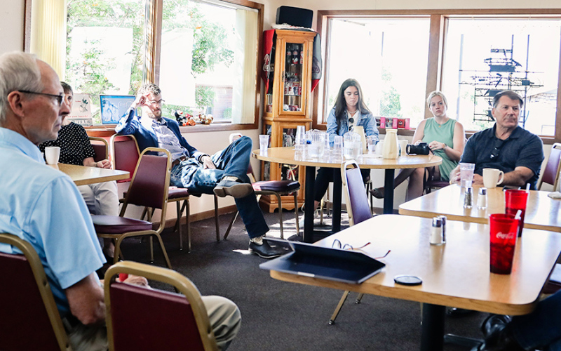 Last month, US Senator Mike Rounds made a stop in Wesssington Springs to have coffee and discuss local, statewide and national challenges with a group of local community members. KRISTI HINE /TRUE DAKOTAN