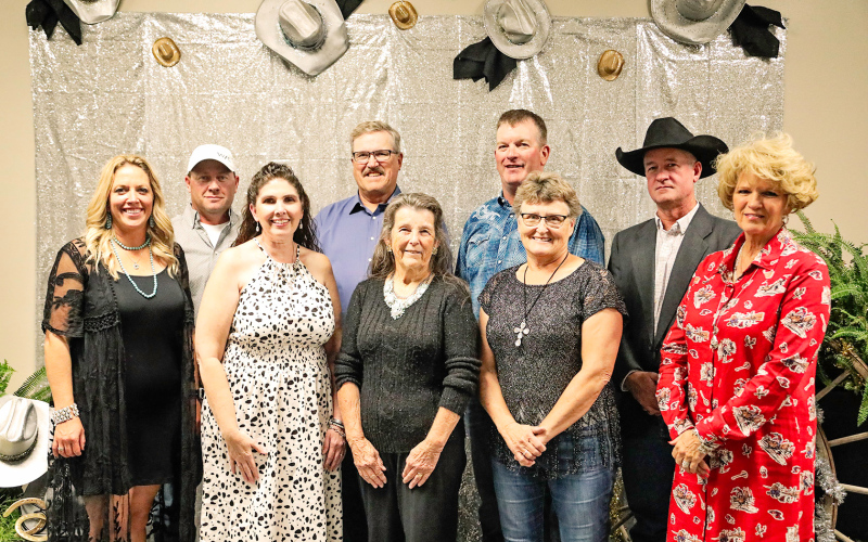 Build Springs Committee members are shown left to right: Hilary Grohs, Chris Heim, Julie Bruckner, Roger Hainy, Jean Ferguson, Scott Kolousek, Joyce Krueger, Jim Scheel and event designer Kimberly Ahrenstorff. ABOVE RIGHT: Dozens of desserts were donated for the highly successful “Fancy Dessert Dash.”
