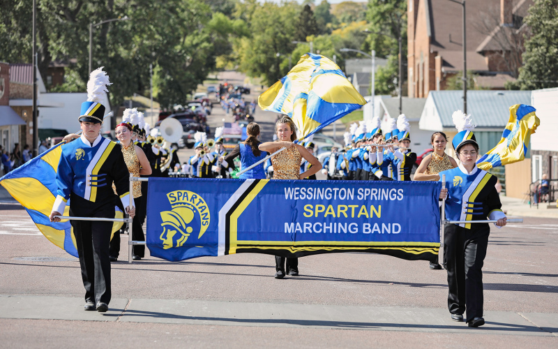 After receiving first place in their division in both Platte and Arlington marching band competitions last week, the Wessington Springs Marching Band dazzled the crowd at Friday’s Homecoming Parade.