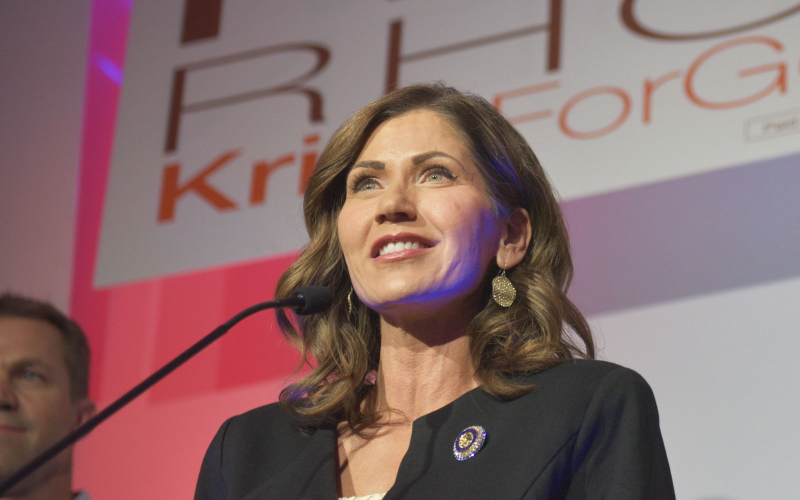 Kristi Noem makes her acceptance speech in November 2018 after being elected as the first female governor of South Dakota. PHOTO: COURTESY SIOUX FALLS ARGUS LEADER