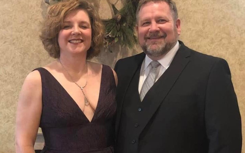 Gubernatorial candidate Jamie Smith poses for a picture with his wife, Kjerstin, at an event in 2019. Jamie Smith is a real estate agent in Sioux Falls and his wife is a librarian. PHOTO: COURTESY JAMIE SMITH