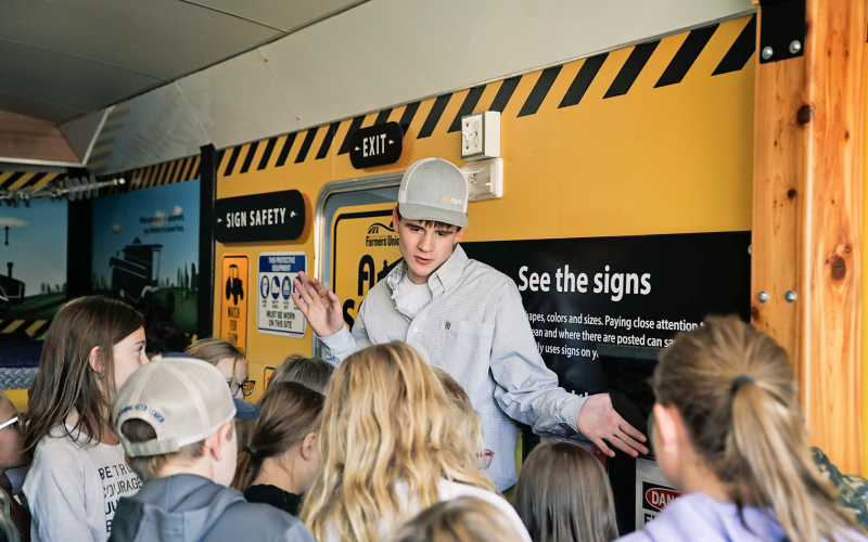 WSHS student Austin Schimke brought farm safety to the elementary school with the help of South Dakota Farmers Union (SDFU) as part of his senior project.