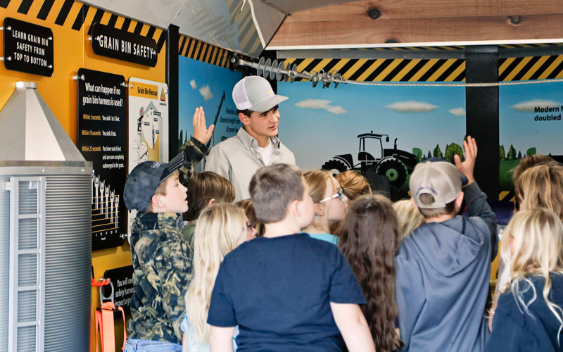 WSHS student Austin Schimke brought farm safety to the elementary school with the help of South Dakota Farmers Union (SDFU) as part of his senior project.