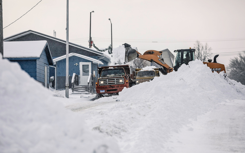 Wessington Springs City crews worked round the clock to keep roads cleared and attempt to stay ahead of the quickly-accumulating snow last week. KRISTI HINE / TRUE DAKOTAN