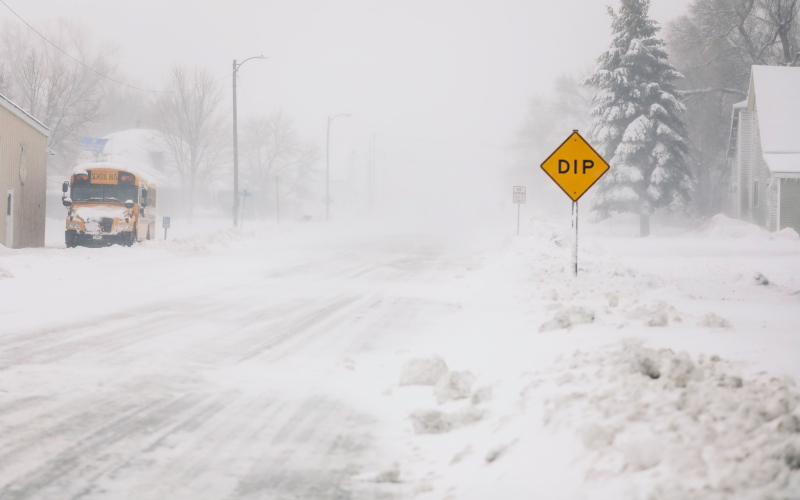 Wessington Springs School District was forced to close school Tuesday through Friday due to quickly deteriorating road conditions that worsened to become impassable.