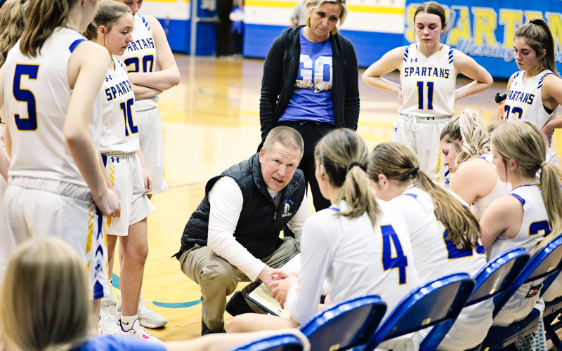 No. 3 Seed Spartans Girls March Toward 281 Conference Tourney. Shown above, Coaches Jason Kolousek and Jenna Mikkelson