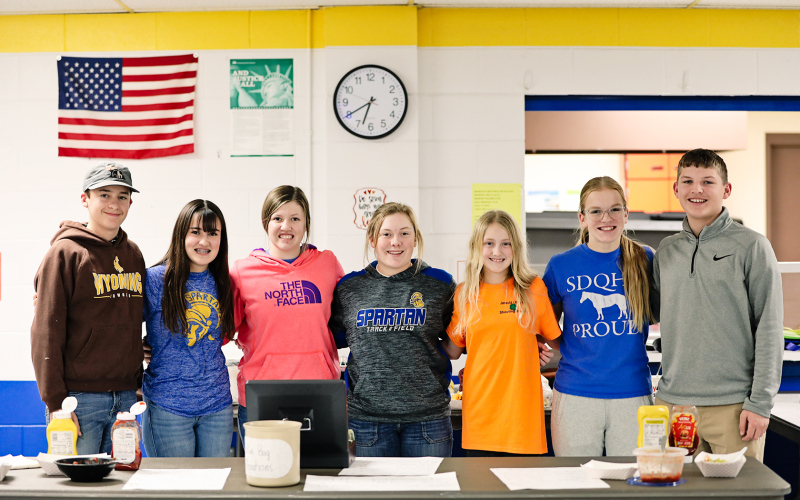Volunteers who organized and hosted the event were made up of WS MS/HS FCCLA and FFA Chapter members along with members of the Student Council. Shown left to right are: Teagan Scheel, Remie Roduner, Mercedes Jones, Ella Fagerhaug, Alexis Roesler, Ella Kolousek and Wesley Molnar.