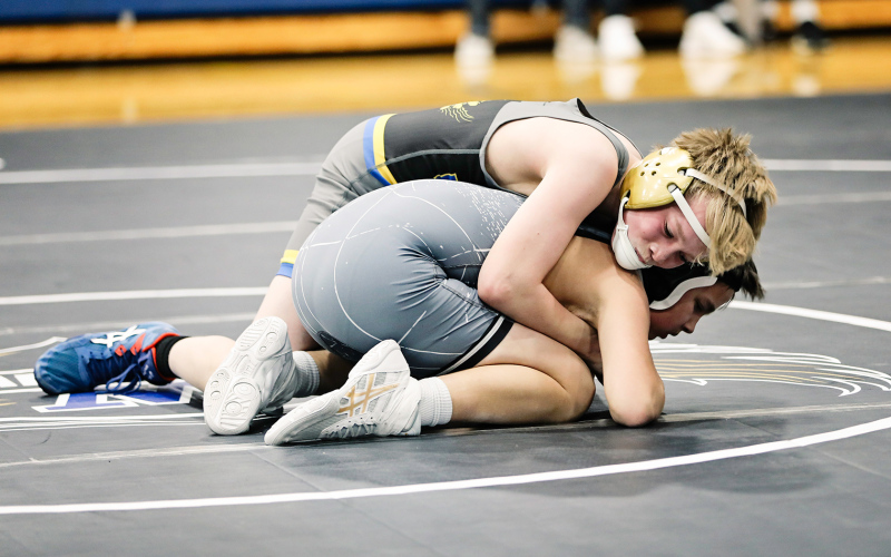Wessington Springs / Woonsocket / Wolsey-Wessington (WS/W/ WW) hosted wrestlers from across the region last Thursday evening in Wessington Springs.  WS/W/WW wrestler Hayes Christensen.