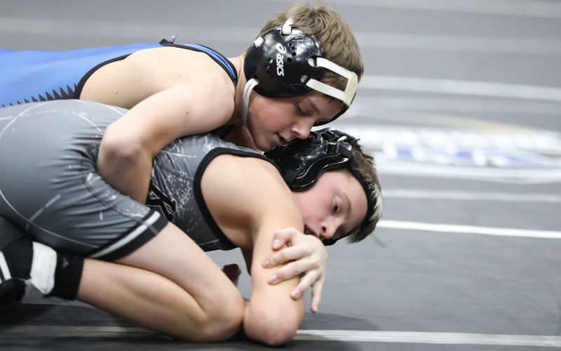 Wessington Springs / Woonsocket / Wolsey-Wessington (WS/W/ WW) hosted wrestlers from across the region last Thursday evening in Wessington Springs.  WS/W/WW wrestler Paxton Walz.