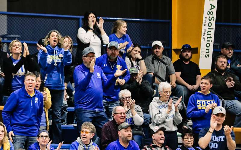 Invigorated fans cheer on the Spartans at home as the boys take on Tripp-Delmont/Armour.