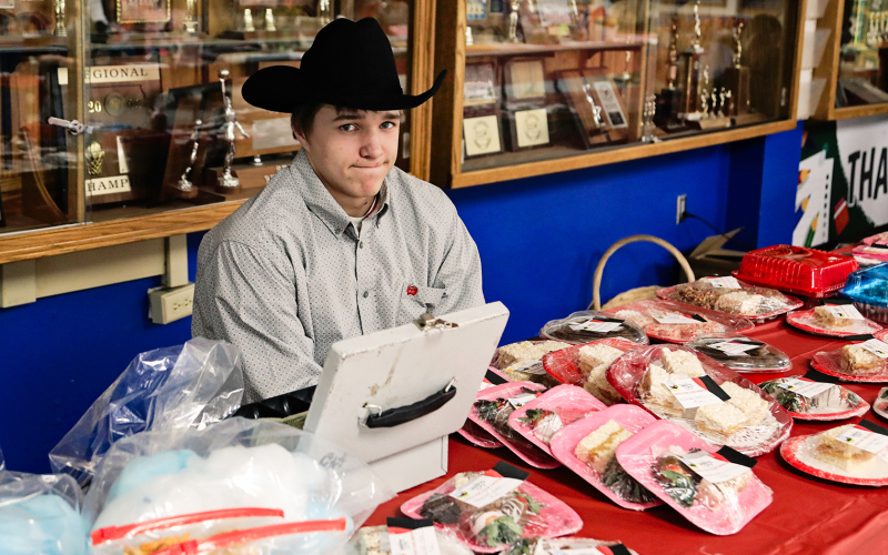 Robbie Hine helped with the bake sale portion of the event.