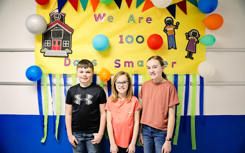 Shown above are the local students who participated, shown left to right, Chase Wenzel, Kenzie Bartel and Taryn Bartel.