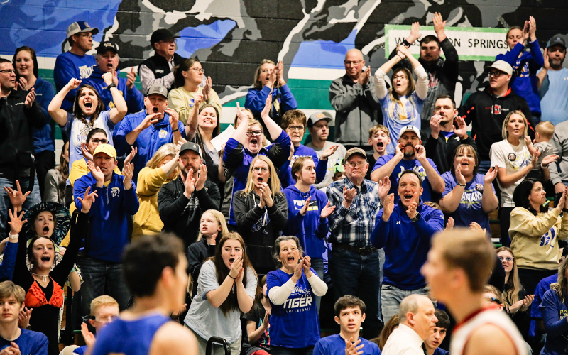 Fans rooting on the Spartans packed the gym in Salem.