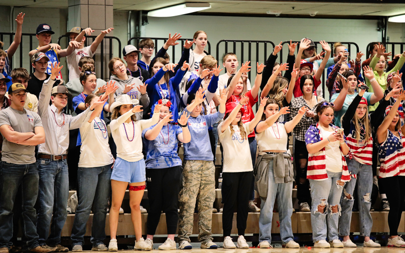 Only adding to the basketball buzz in the community, the boys basketball team defeated the Marty Braves last Friday, punching their ticket to the SoDak 16 game Tuesday, March 7. Enjoying a lively student section all season long, the Spartans relied on their fans to really bring the spirit at Friday’s game.