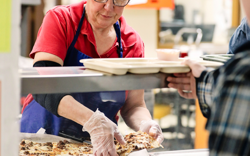 Helen Huisman was among the hardworking kitchen staff who served during Homegrown Lunch Day.