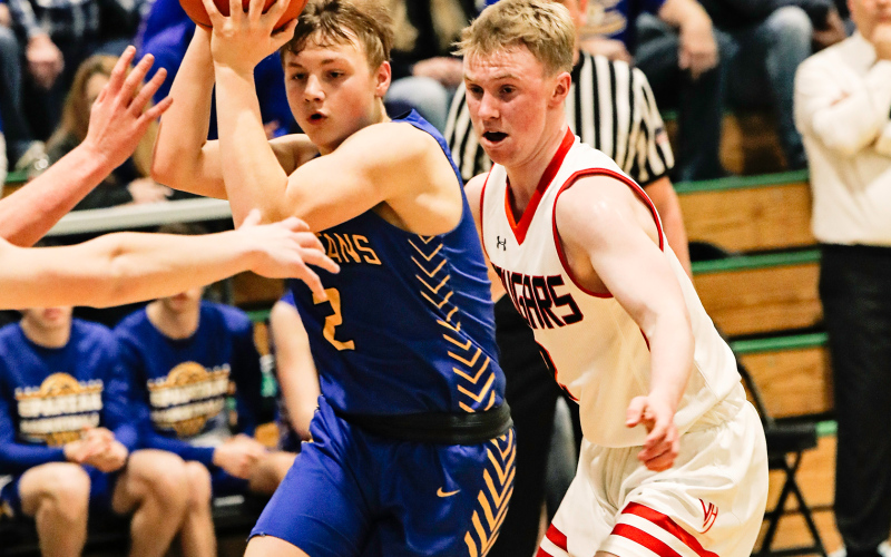 During SoDak 16 basketball action last Tuesday, Parker Graff is among the Spartans facing off agasint opponent Viborg-Hurley.