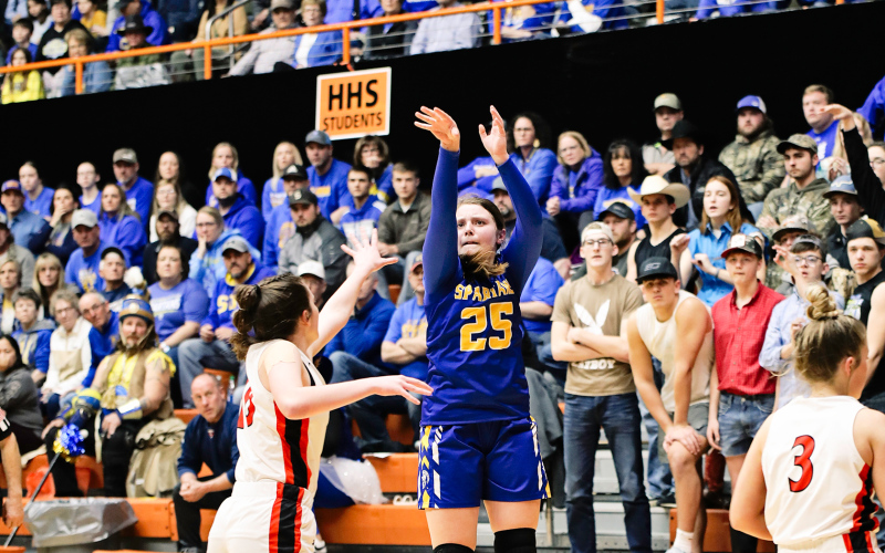 Kirstie Munsen had nine points and eight rebounds during basketball action at Huron Arena last week.