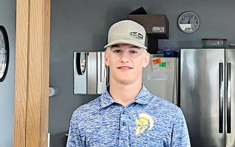 Blake Larson landed a hole-in-one during last week’s tournament, earning him a spot on the Springs Country Club marquee. PHOTO BY REGINA TEVELDA