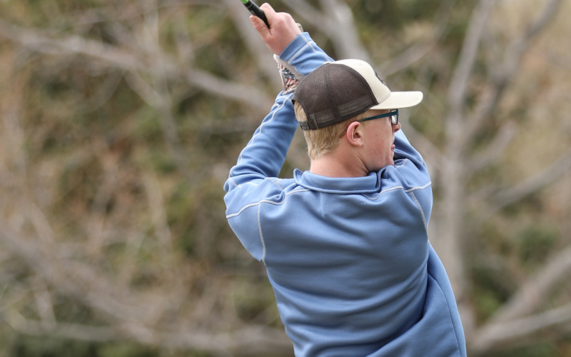JD Thompson lines up for a putt. He finished 16th with 84.