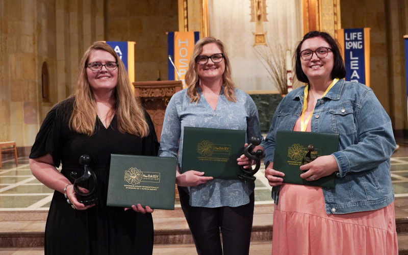 COURTESY PHOTO Sara Cashman (right) was honored with The DAISY Award for Extraordinary Nursing Student. She is pictured with the other two DAISY winners, (left) Dr. Heather Swanson, faculty and Heidi Gehrke, preceptor.