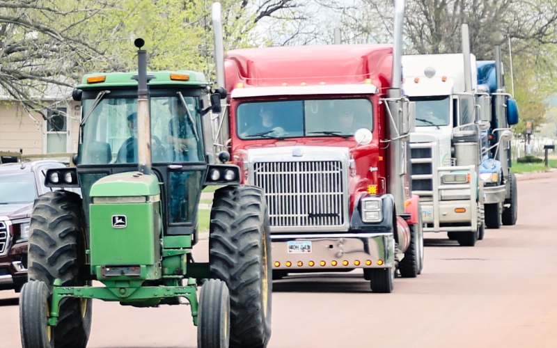 Much more than just a tractor parade, students also drove semi trucks, a sprayer and even a lawn mower to school and through the parade.