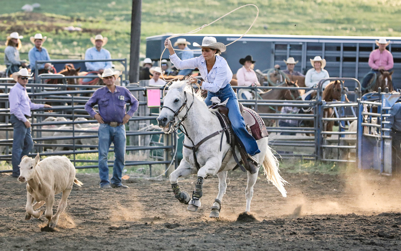 Kate Havlik of Kimball, a 2023 WSHS graduate, was among the local ladies breakaway roping contestants.