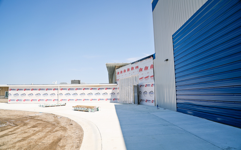 West-facing entrance to the rec center.