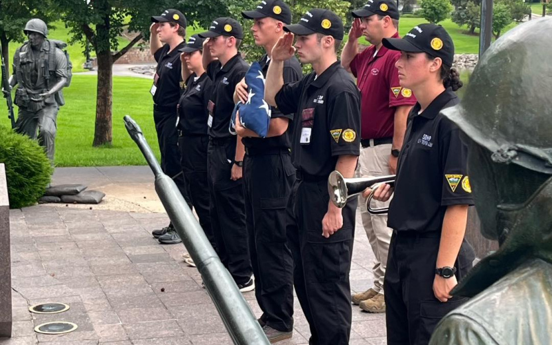 WSHS Alumna Sarah Poncelow (shown in the foreground) Among High School Students Who Graduated from Youth Trooper Academy.