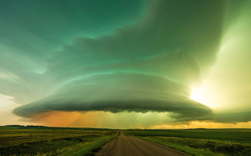 Grand Island Nebraska storm chaser Jakob McMillin photographed the rotating wall cloud 10 miles northwest of Wessington Springs during last Tuesday’s severe storm. PHOTO COURTESY JAKOB MCMILLIN