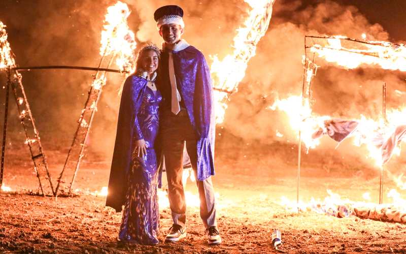 King Brock Krueger and Queen Alyssa Grohs Carry on Longstanding "Burning of the WS" Tradition  