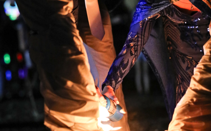 King Brock Krueger and Queen Alyssa Grohs Carry on Longstanding "Burning of the WS" Tradition  