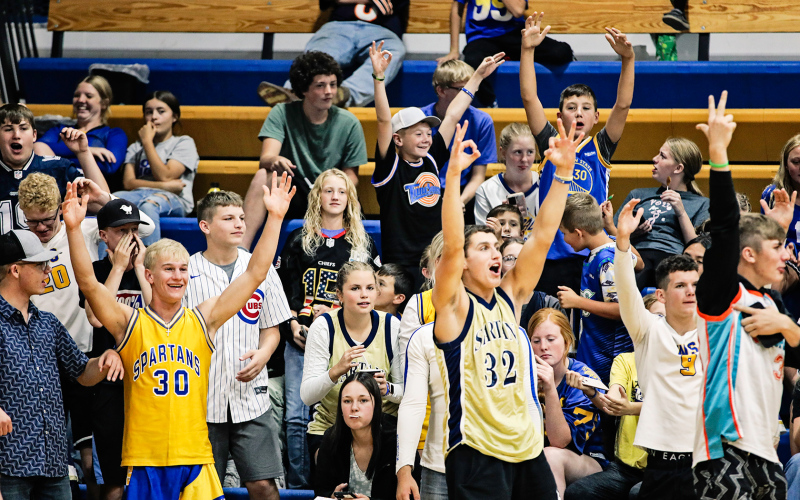 A lively student section cheered on the Lady Spartans during Monday’s homecoming week kick off.