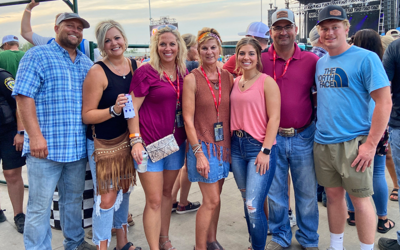 The South Dakota State Fair draws many local folks from Jerauld County and across the state for music, carnival rides, food, 4-H and FFA projects and of course, fun. Shown at the Saturday night concert (top photo) are Adam and Marissa Schelske, Hilary Grohs, Kim Burg (who celebrated her birthday over fair weekend), Alyssa Grohs, Todd Grohs and Carter Grohs.